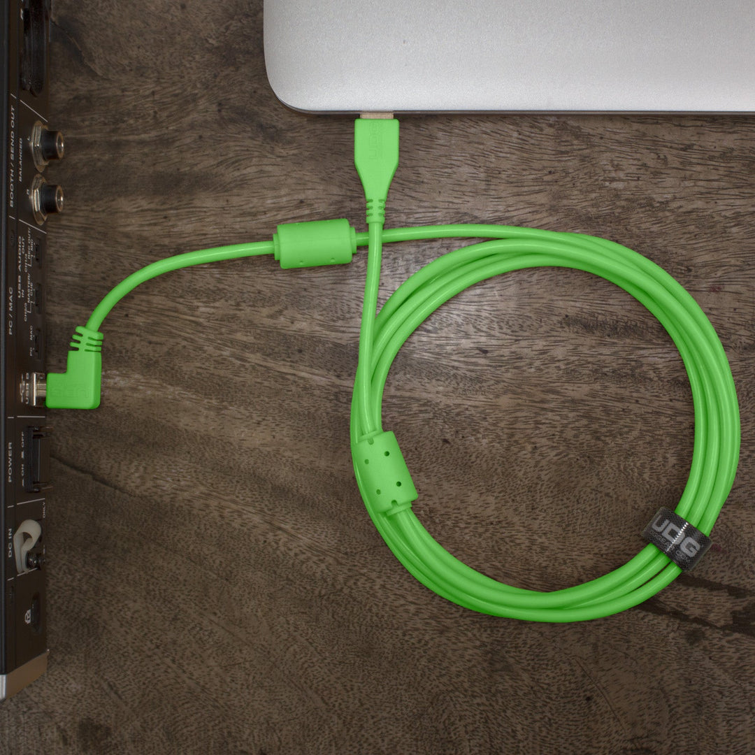 UDG Ultimate Audio Cable USB 2.0 A-B Verde Angolato 3m