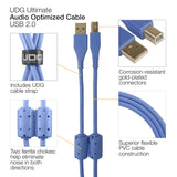 UDG Ultimate Cavo Audio USB 2.0 A-B Blu Angolato 2m