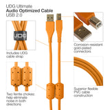 UDG Ultimate Audio Cable USB 2.0 A-B Arancione Angolato 1m