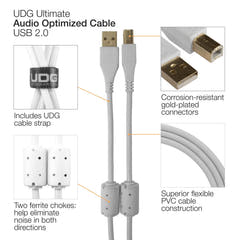 UDG Ultimate Audio Cable USB 2.0 A-B Bianco Angolato 2m