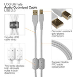 UDG Ultimate Audio Cable USB 2.0 A-B Bianco Angolato 2m