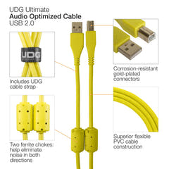 UDG Ultimate Audio Cable USB 2.0 A-B Giallo Angolato 3m