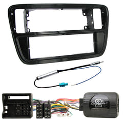 1-DIN KIT per Mii, Citigo e Up (Nero Lucido)