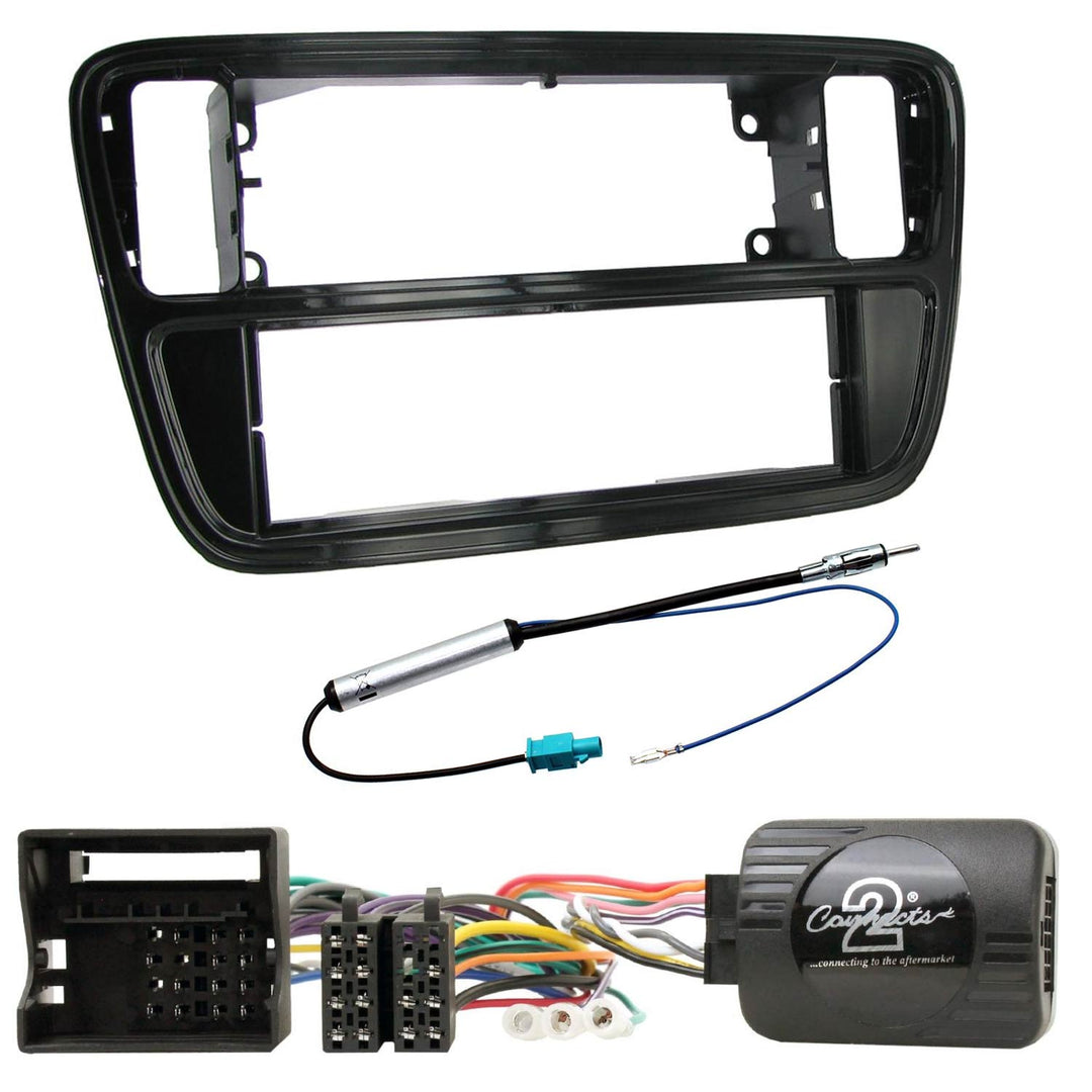 1-DIN KIT per Mii, Citigo e Up (Nero Lucido)
