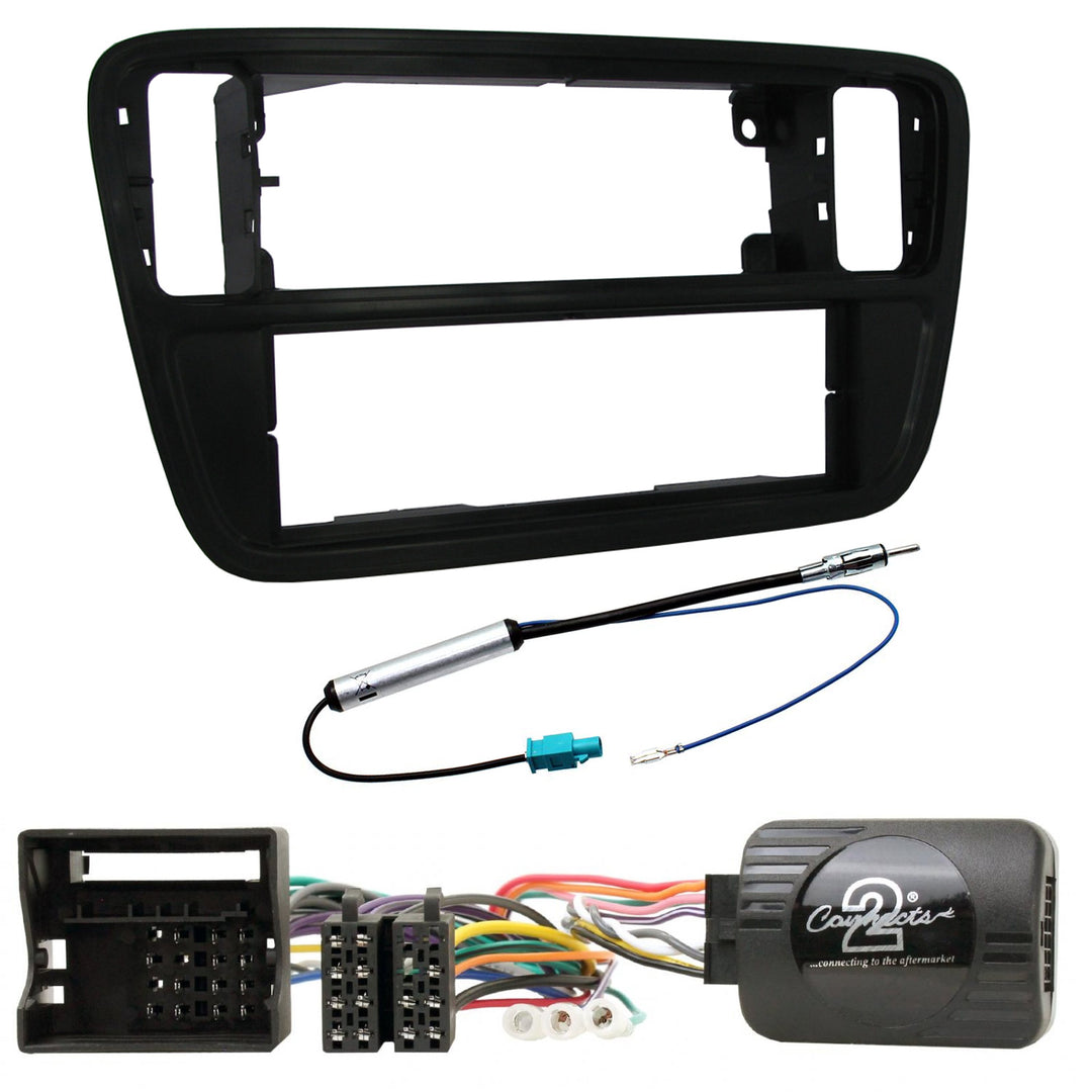 1-DIN KIT per Mii, Citigo e Up (Nero Opaco)