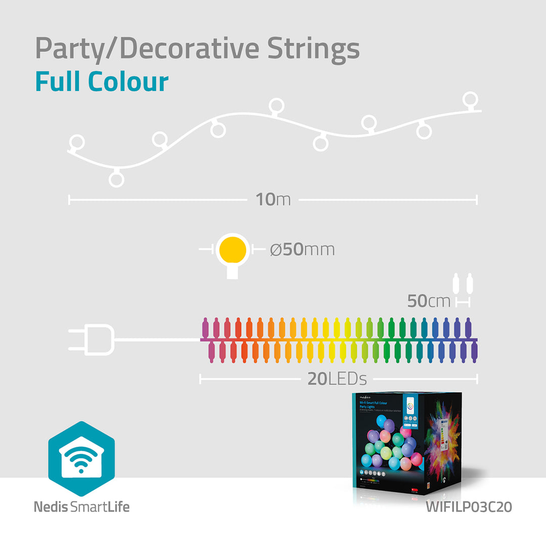 SmartLife Catena Luminosa Decorativa con 20 Lampadine LED