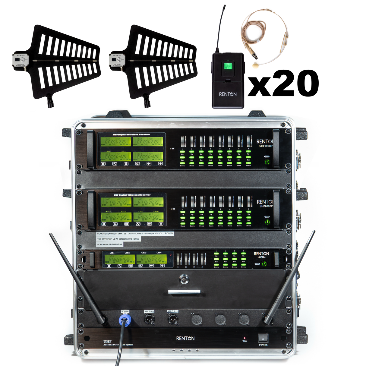Renton Rack Trådløst System (20 Headset)