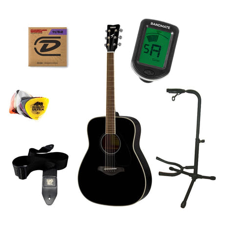 Yamaha FG820 BLII Pacchetto Iniziale Chitarre Western (Nero)
