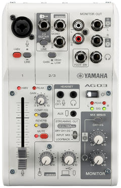 Yamaha AG03 MkII - Bundle per Live Streaming (Bianco)