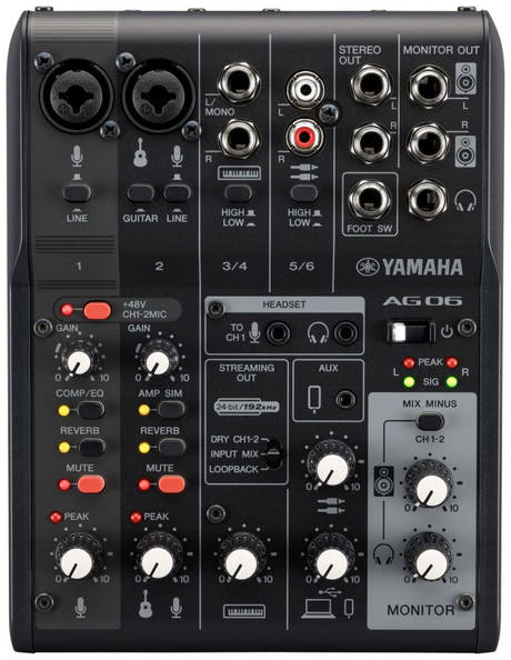 Yamaha AG06 MkII - Mixer per Live Streaming (Nero)
