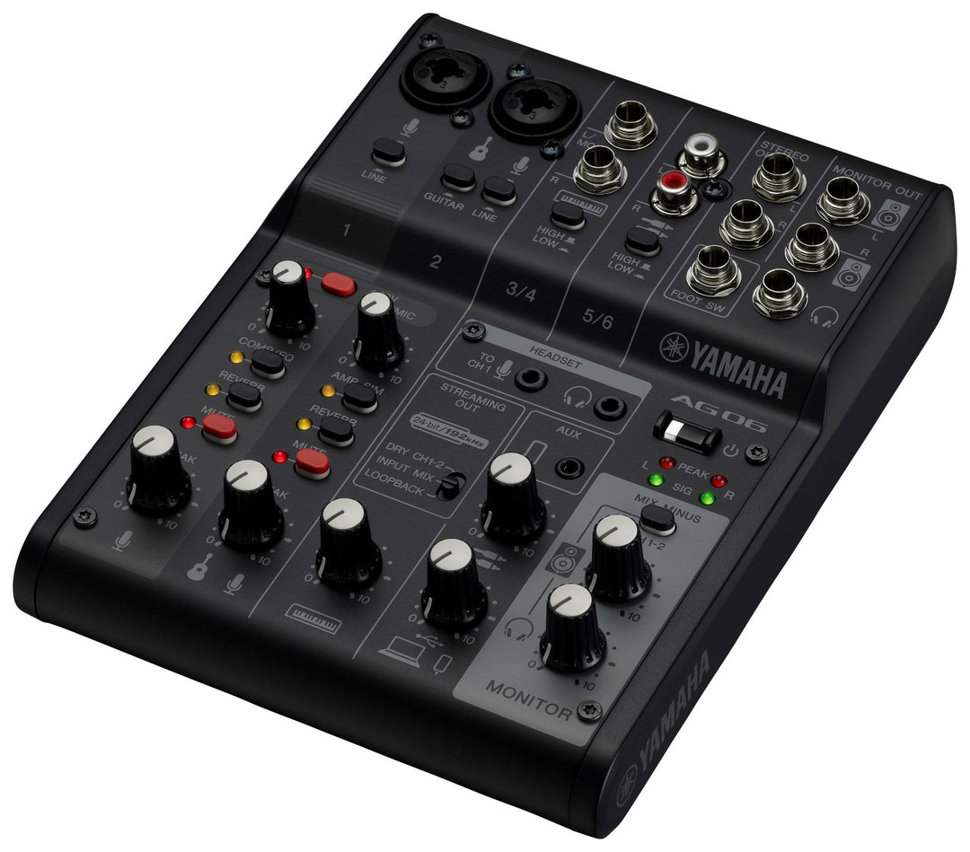 Yamaha AG06 MkII - Mixer per Live Streaming (Nero)