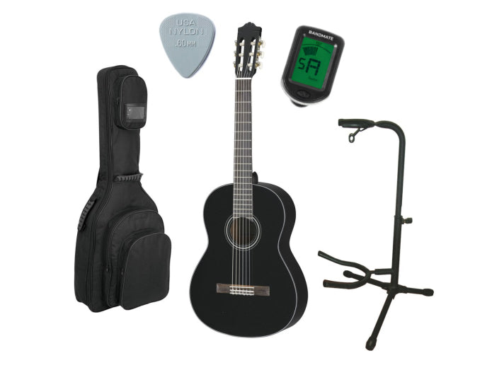 Yamaha C40II Chitarra classica spagnola Pacchetto Iniziale (Nero)
