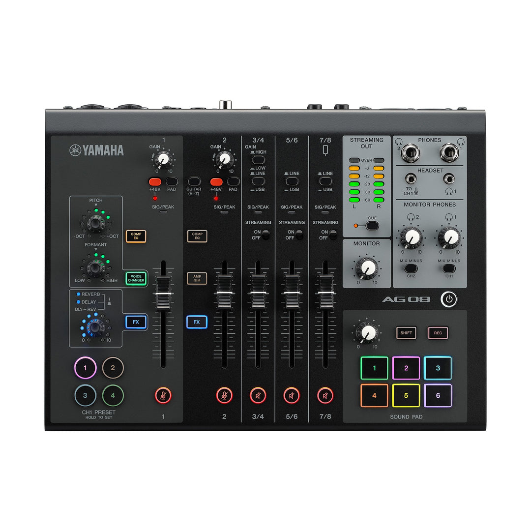 Yamaha AG08 - Mixer per live streaming (Nero)