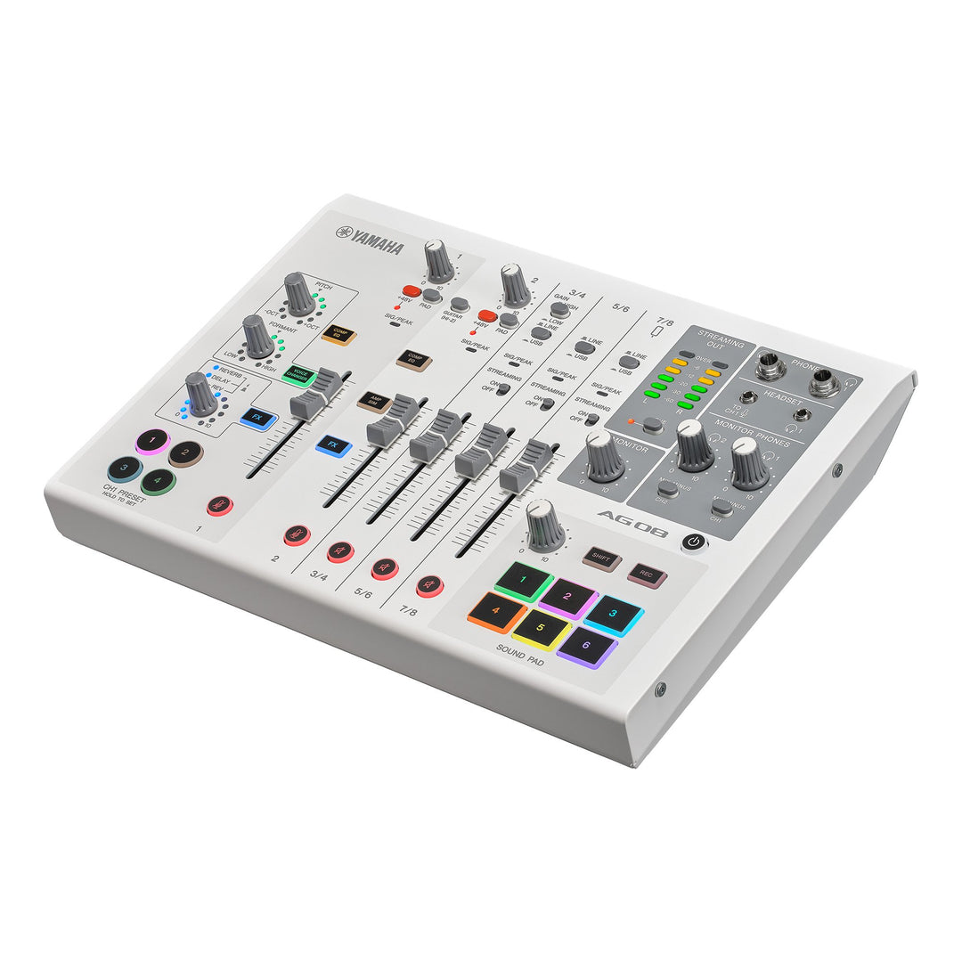Yamaha AG08 - Mixer per live streaming (Bianco)