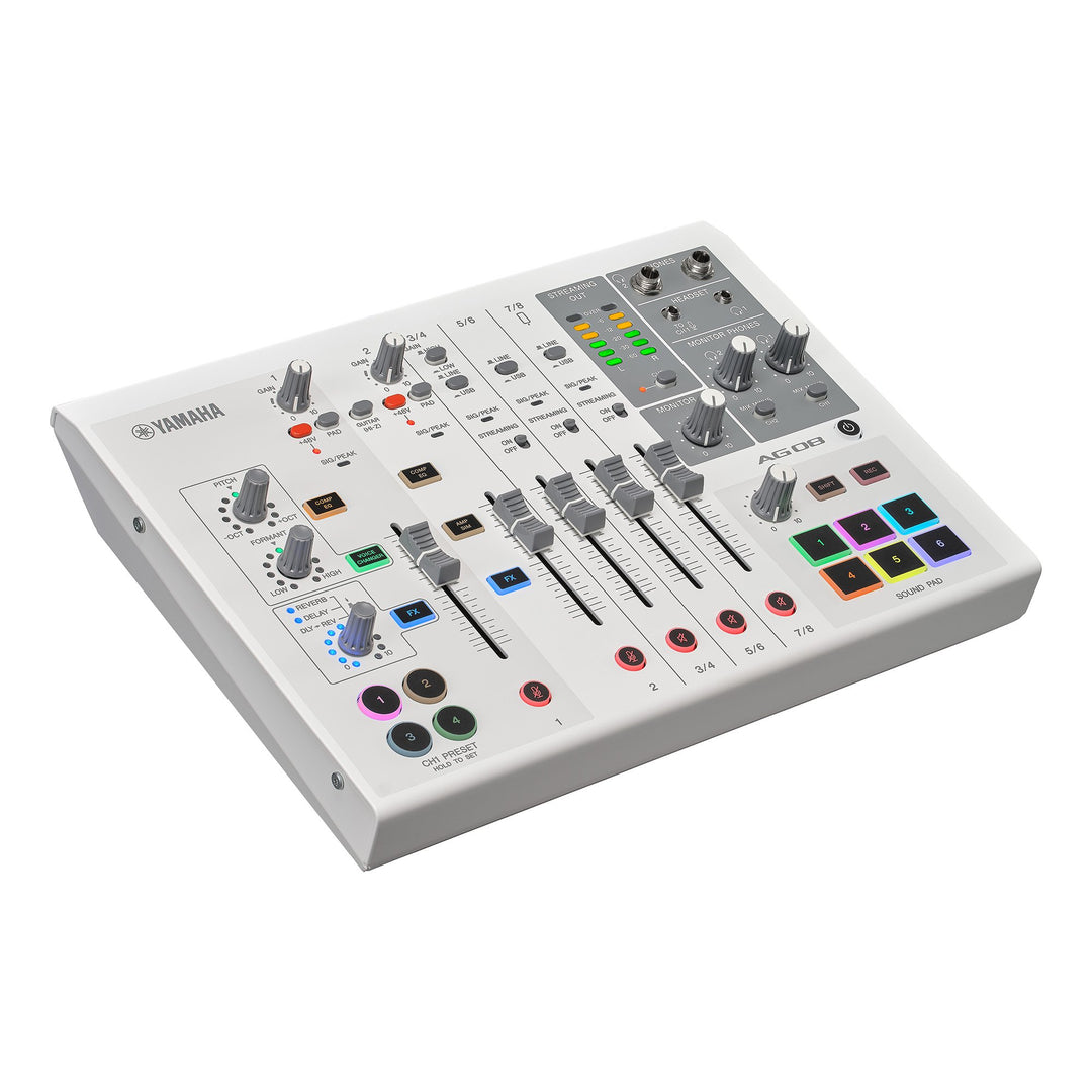 Yamaha AG08 - Mixer per live streaming (Bianco)