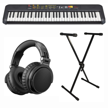 Yamaha PSR-F52 Tastiere (Sort) Bundle