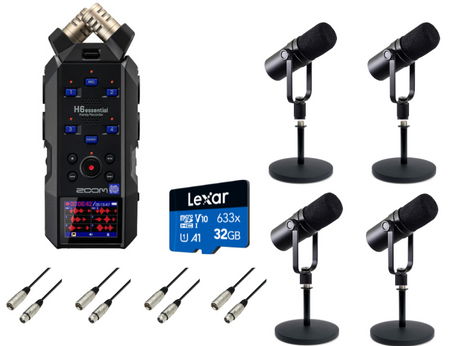 Zoom H6e Essential Podcast Pakke (4 Persone)