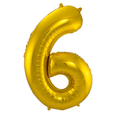Palloncino a Forma di Numero 6 (Oro, 86 cm)