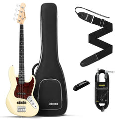 Donner DJB-510B pacchetto basso elettrico olympic white
