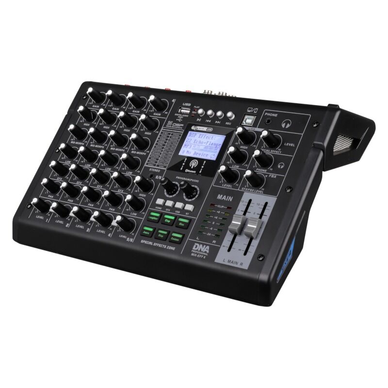 DNA MIX-EFF 6 Analog Mixer 6 Kanaler med Bluetooth, USB og DSP