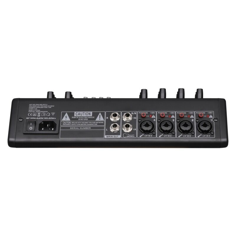 DNA MIX-EFF 6 Mixer analogico a 6 canali con Bluetooth, USB e DSP
