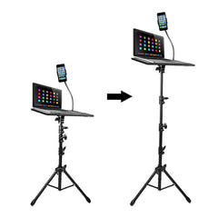 Supporto per laptop e proiettore con portasmartphone
