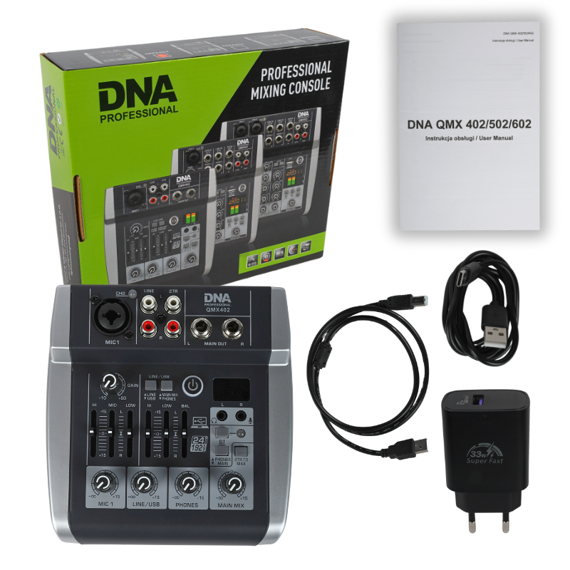 DNA QMX402 mixer audio 3 canali e Bluetooth