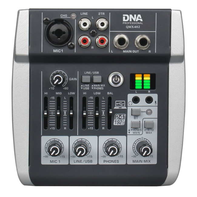 DNA QMX402 mixer audio 3 canali e Bluetooth