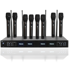DNA RV-8 Set di Microfoni UHF wireless con 8 Microfoni palmari