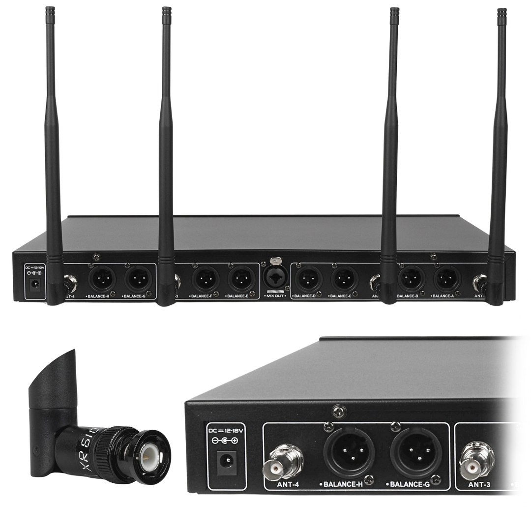 DNA RV-8 Trådløst UHF Mikrofon Sæt med 8 Håndholdte Mikrofoner