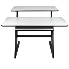 Tavolo da studio con ripiani ed estrazione per keyboard (120 cm)