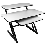Studiobord med hylder og udtræk til keyboard (120 cm)