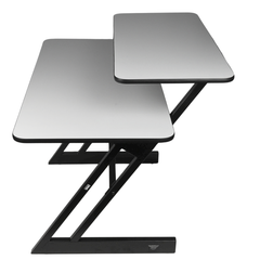 Tavolo da studio con ripiani ed estrazione per keyboard (120 cm)