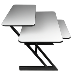 Tavolo da studio con ripiani ed estrazione per keyboard (120 cm)