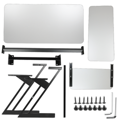Tavolo da studio con ripiani ed estrazione per keyboard (120 cm)