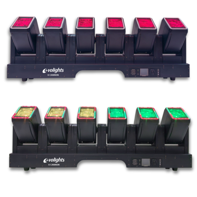 Evolights 6 Barra mobile Cannon 6x60W RGBW