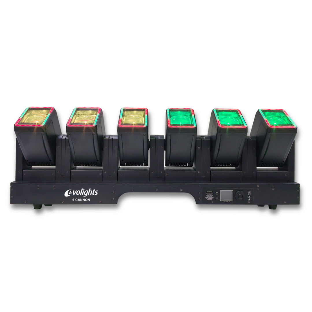 Evolights 6 Barra mobile Cannon 6x60W RGBW