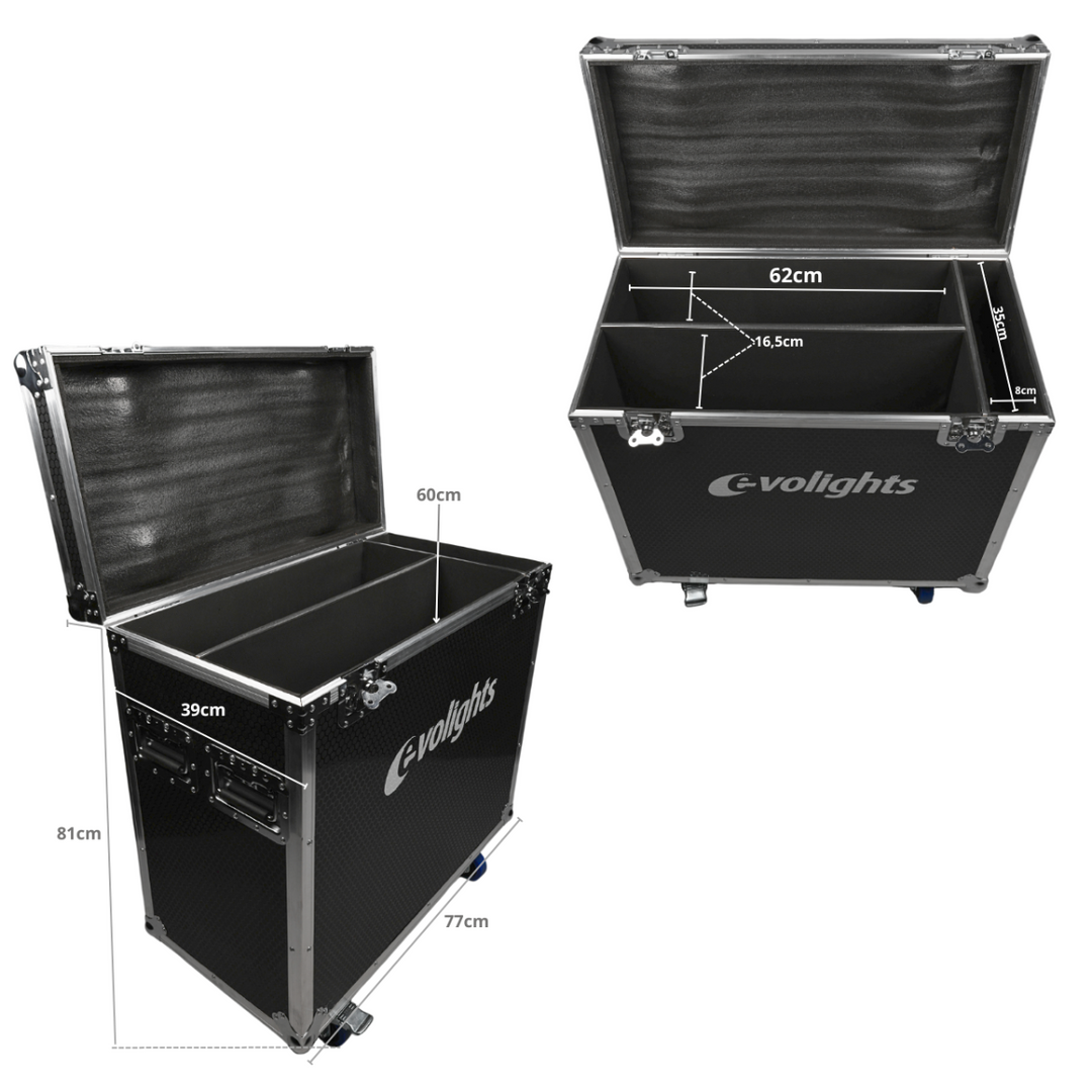 flightcase per 2 x Evolights Lumen 7 Ring