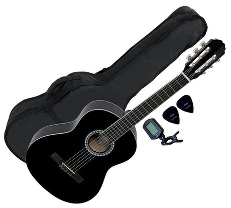 Pacchetto Chitarra Spagnola 4/4, nero