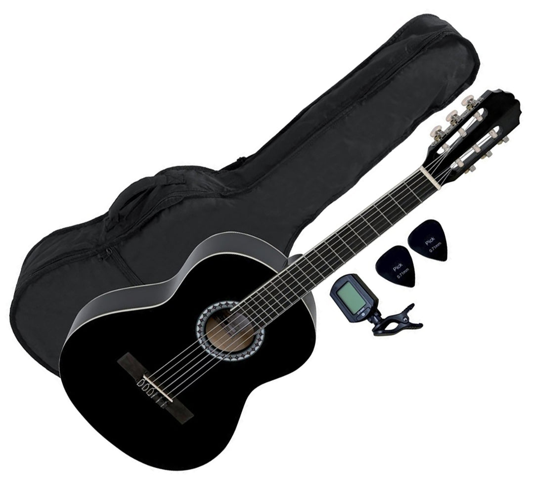 Pacchetto Chitarra Spagnola 4/4, nero