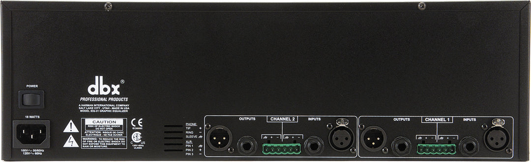 dbx iEQ31 2x 31 Bande Equalizzatore Grafico/Limiter