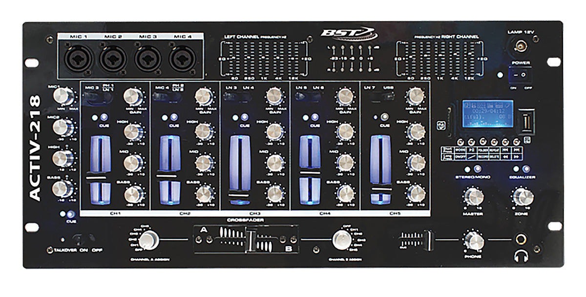 BST AT-218 DJ Mixer 6 channels with Bluetooth