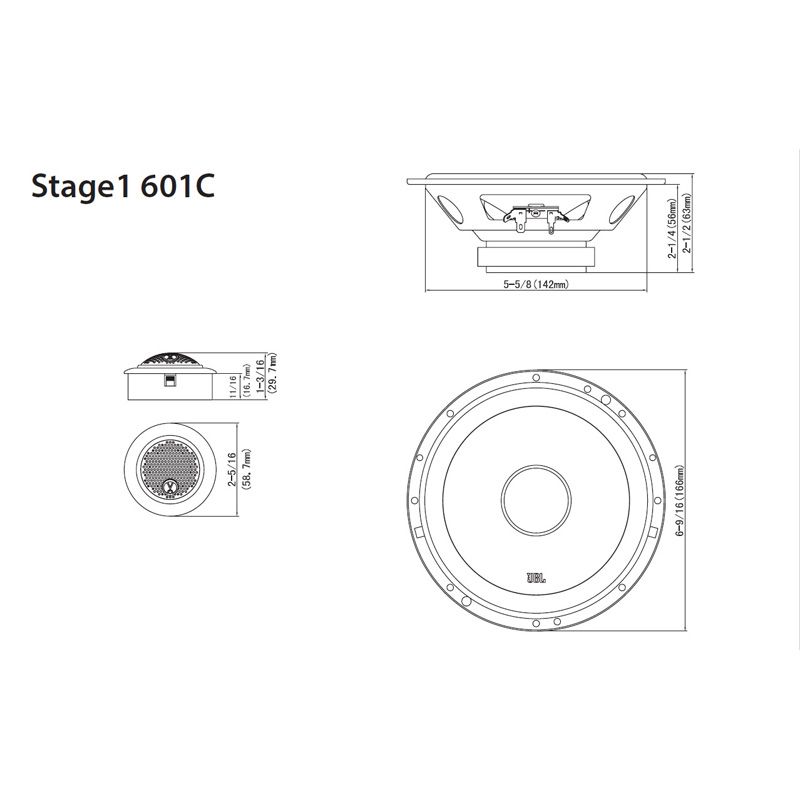 JBL Stage1 601C Set di Altoparlanti per Auto (16cm)