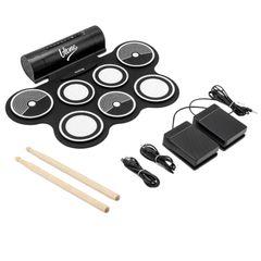 V-TONE RD7 Set di batteria elettronica – Roll-Up drum Kit con 7 Pad, Pedali e altoparlanti