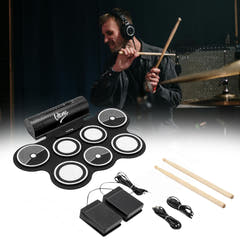 V-TONE RD7 Set di batteria elettronica – Roll-Up drum Kit con 7 Pad, Pedali e altoparlanti