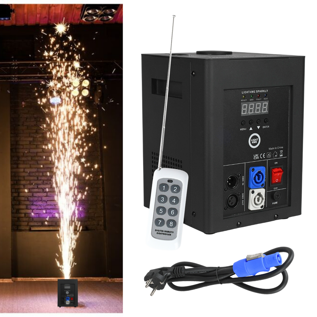 Light4Me SPARKLY macchina per scintille fredde 600W DMX con telecomando wireless