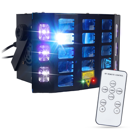 Light4Me Turbo Derby 4-in-1 – RGBW, UV, Strobo e Laser