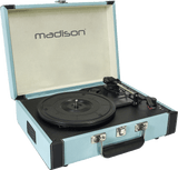 Madison Giradischi Vintage con Bluetooth (Azzurro)