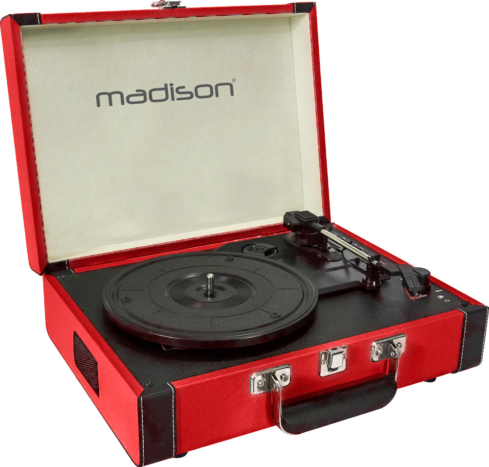 Madison Vintage Pladespiller con Bluetooth (Rosso)