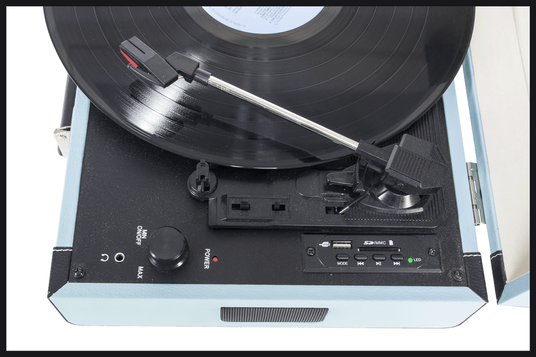 Madison Giradischi Vintage con Bluetooth (Azzurro)
